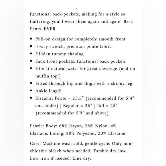 Spanx Perfect Pant Ankle Ponte Black Pants Size Small Back Pockets Shapewear - Picture 11 of 14